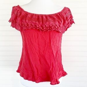Lace coral blouse Size 1x
